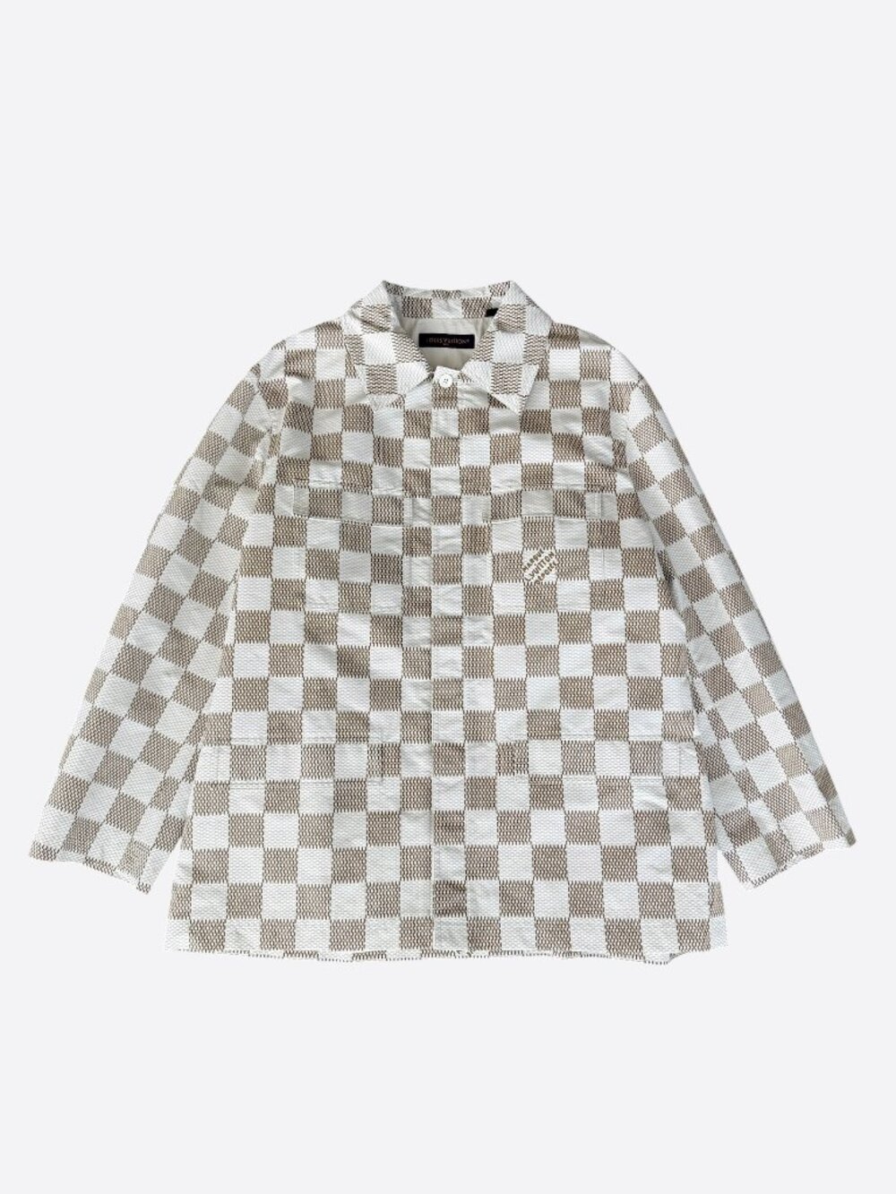Louis Vuitton White & Beige Damier Jacket